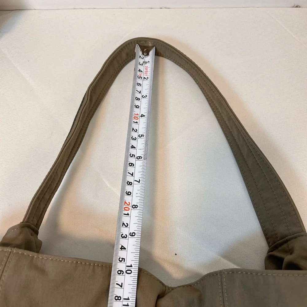 Zara‎ Hobo Olive Canvas Shoulder Bag adjustable side straps magnetic closure